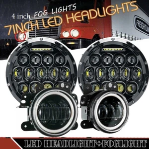 For Toyota FJ Cruiser 2012 7" INCH LED Headlight DRL & 4" Fog Lights Combo Kit - Picture 1 of 16