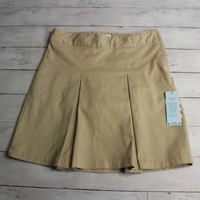 Cat & Jack Girl's Khaki Pleated Skort Skirt Youth Size 14 Cotton School Uniform - Image 1 of 4