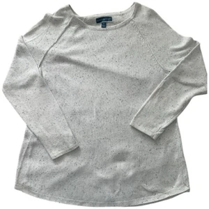 Karen Scott gesprenkelter grauer Strickpullover Pullover Gr. M Baumwollmischung Langarm - Bild 1 von 6