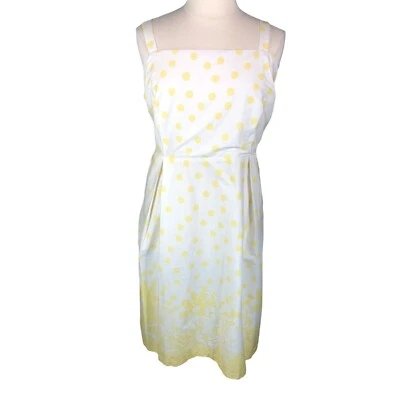 Dress Sundress Womens Size 22W Plus White Yellow Polka Dot Summer Smocked - Image 1 of 4