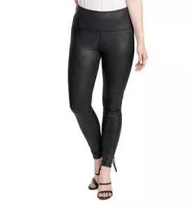 SEVEN7 LEGGINGS DE CUERO SINTÉTICO CINTURA ALTA CINTURA ANCHA CINTURA ELÁSTICA XL NEGRO REG $59 - Imagen 1 de 8