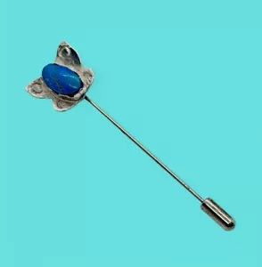 Silver Turquoise Stone Butterfly Lapel Pin Brooch 925 Silver 4.5g (SS2141768) - Picture 1 of 3