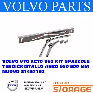 VOLVO V70 XC70 V60 KIT SPAZZOLE TERGICRISTALLO AERO 650 500 MM NUOVO 31457762 - Imagen 1 de 1