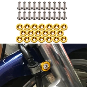 20 pcs Gold Billet Aluminum Fender/bumper Washer/bolt Engine Bay Dress Up Kit - Bild 1 von 3