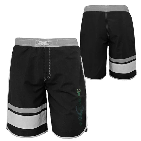 Outerstuff NBA Youth Boys (8-20) Milwaukee Bucks Color Block Swim Trunks Cover