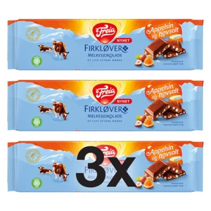 3x Freia Firkløver Appelsin Havsalt 200 g - Chocolate Noruego Original - Imagen 1 de 3