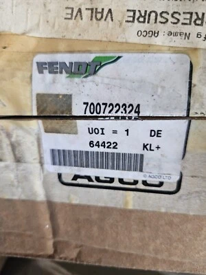 VÁLVULA DE PRESIÓN FENDT 700722324 NOS AGCO WABCO Foto 1 de 4