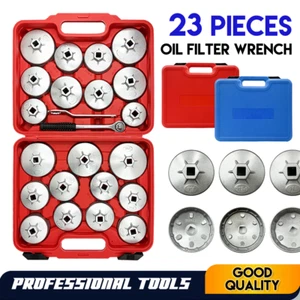 23-Piece Aluminium Oil Filter Wrench cup Removal Socket Remover Tool Set Kit - Picture 1 of 12