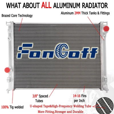 Fit 2009-2018 Dodge Challenger Chrysler 300 3.6/5.7L V8 4 CORE Aluminum Radiator Foto 1 de 4
