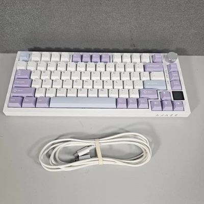 Ajazz AK820 Pro 75% Wireless Gift Switch Purple White Blue Clean Working w/ Wire - Image 1 of 4