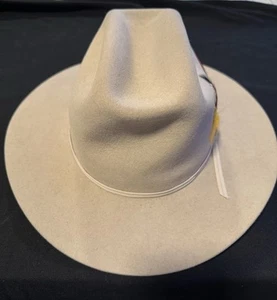 STETSON NEW Cowboy Hat Gray Feather Size 7 1/2 - Picture 1 of 8