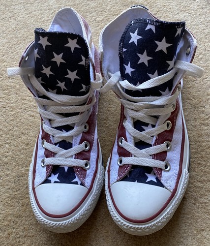 Scarpe da ginnastica Converse High Top Stats & Stripes America USA UK 5