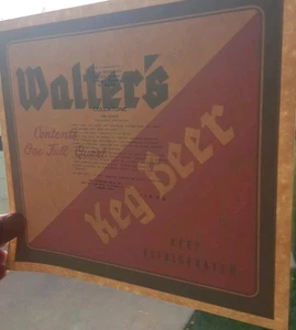 Menge 2 alte Colortone Walter's Fass Bier Aufkleber Inhalt ein volles Quart 7,5x 8,25 - Bild 1 von 4