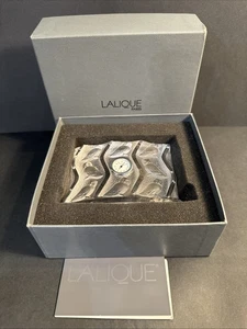 Beautiful Lalique Quartz Desk Clock With Owls 5” MINT Condition In Box! - Picture 1 of 9