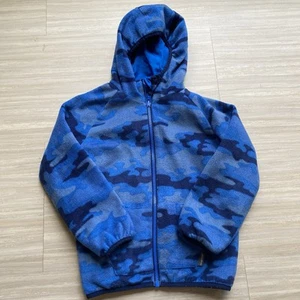 Eddie Bauer Kids Boys Reversible Blue Camo Hooded Jacket Fleece Lined Size XS - Picture 1 of 9