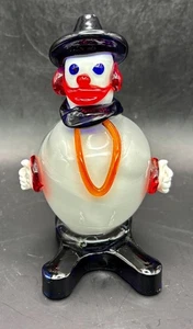 Vintage Murano Style Blown Art Glass Clown 5 1/2" Tall - Picture 1 of 5