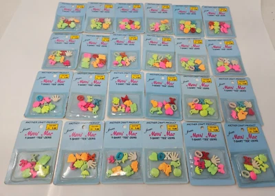 Lot 24 Vintage Children's Kids' Attire Molded Plastic Craft Sewing Shank Buttons - Image 1 of 4