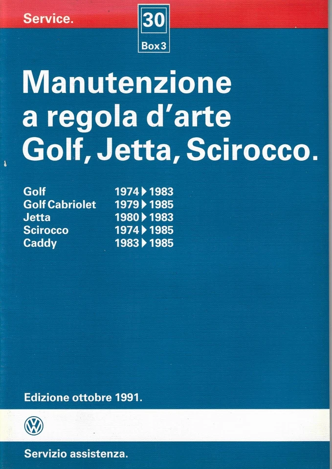 Manuale Manutenzione a Regola d' Arte VW GOLF 1 MK1   '74-'83 - Immagine 1 di 1