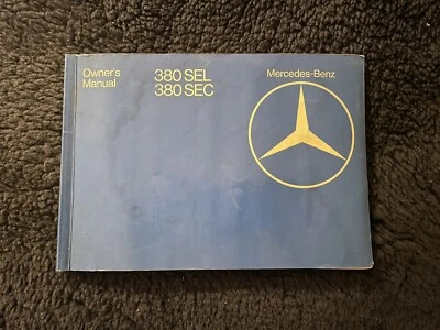Mercedes-Benz MB 1982 380SEL 380SEC W126 S Clase Manual del Propietario Fabricante de Equipo Original EE. UU. Foto 1 de 4