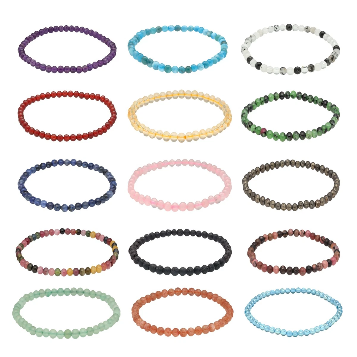 Lebensquelle Plus Bronzit Armband – Mini-Kugeln 4-5 Mm, Elastisch 19 Cm, Mit Edelsteinkarte