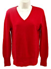 Apt.9 Women's M Red 100% Pure Cashmere V-Neck Sweater Thin Knit Size M
