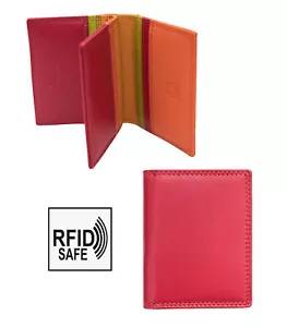 NEU RFID SAFE London rot mehrfarbig Leder Kreditkartenhalter Geldbörse verpackt - Bild 1 von 7