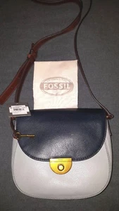Fossil Emi CB ZB6848088 Iron Genuine Leather MD Saddle Bag,  NWT - Picture 1 of 11