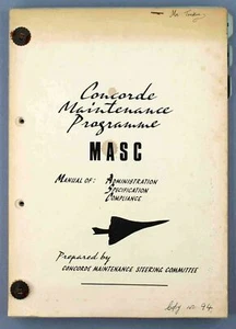 CONCORDE MAINTENANCE PROGRAMME MANUAL MASC 1970’S SUPERSONIC SST - Picture 1 of 10