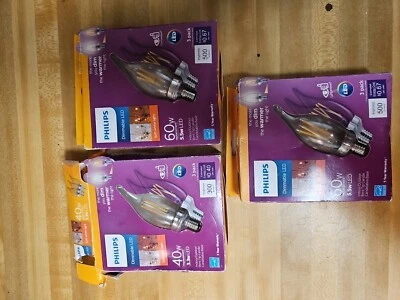 Philips (2) 60-Watt (1) 40-Watt Equivalent Soft White Dimmable Light Lot - Image 1 of 2