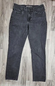 Levi Strauss & Co Womens Size 8 Short Mid Rise Skinny Black Grey Denim Jeans - Picture 1 of 13