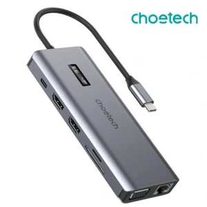 Choetech 12 in 1 USB Type-C Hub Dock 4K HDMI Video Gigabit RJ45 Triple Display - Picture 1 of 5