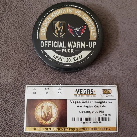 Vegas Golden Knights vs Washington Capitals warm up puck Ovechkin 50th goal game Cover