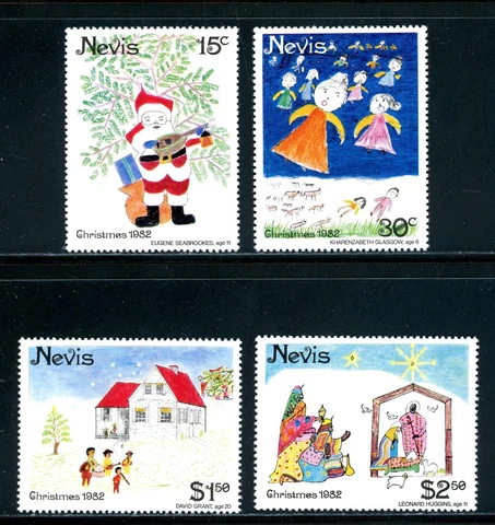 Nevis Scott #159-162 MNH Christmas 1982 $$ 396294 Cover
