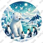 Winter Animals 1 Circle Sticker Design  - Digital Download - Commercial Use