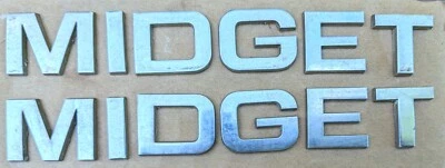 Par de dos (2) OEM\ MG Midget Cromado Badgetd Juego de letras de 1973 Midget Foto 1 de 3