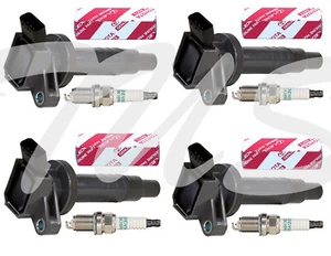 4 Ignition Coil + 4 Genuine Toyota Spark Plugs fits 2000 Toyota Celica 1.8L L4 - Picture 1 of 5