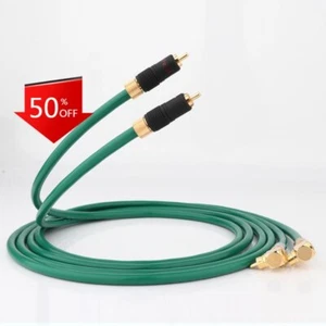 6N OFC HIFI RCA Male to Male Audio Cable, Gold Plated Plugs Right Angled - Picture 1 of 7