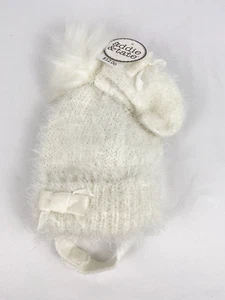 addie &Tate Knitted Feather/Yarn/Beanie w/Bow, 2 Piece Set Hat/Gloves 6-12M - Picture 1 of 6