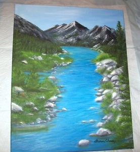 Original Landscape Oil Painting on Canvas (Bob Ross Style) 16" x 20" - Picture 1 of 1