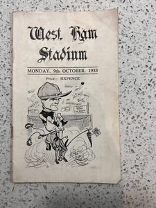 Charity Football Programme - 9/10/1933 - Jockeys v Boxers at West Ham Stadium - Picture 1 of 2