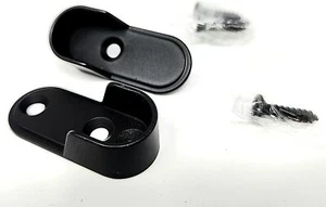 1 Pair Oval Metal Wardrobe Rod Tube Open End Support Cap Flanges with Installati - Picture 1 of 10