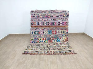 Moroccan Old Vintage Area Rug Geometric Handmade Tribal Berber Multicolor Carpet - Picture 1 of 11