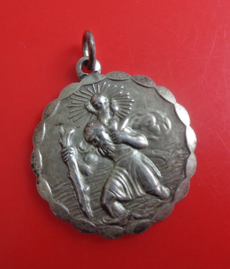 Attraente Pendente In Argento Di San Cristoforo - Georg Jensen Ltd c.1970 - Immagine 1 di 4