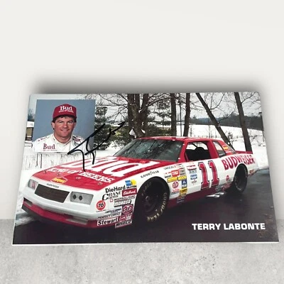 Foto postal firmada por Terry Labonte HOF 1988 BUDWEISER CHEVY MONTE CARLO #11 6x9 Foto 1 de 2