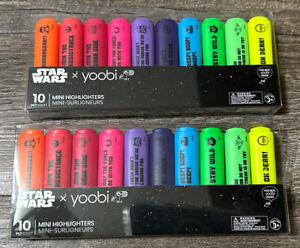Star Wars Yoobi 20 Total Mini Highlighters New 2 Pack Lot