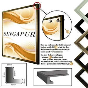 SINGAPUR sombra marco para la lona - lona impresiones en 5 colores - Imagen 1 de 6