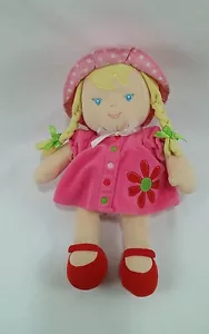 "Carters Rosa Rubia Muñeca Vestido de Peluche Sombrero Flor Margarita Trenzas Rojas Zapatos 10" - Imagen 1 de 2