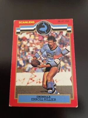 NRL 1986 Scanlens Trading Card #36 Erroll Hillier Cronulla Sutherland Sharks - image 1 of 2