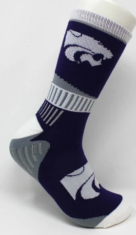 Kansas State Wildcats NCAA Sport Big Primary Deuce Crew Socks *Large Cover