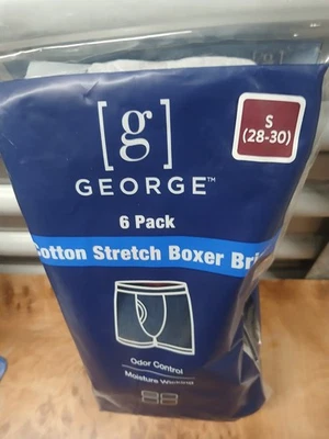 George 6 pares de calzoncillos boxer elásticos de algodón para hombre talla pequeña nuevos con etiquetas Foto 1 de 3